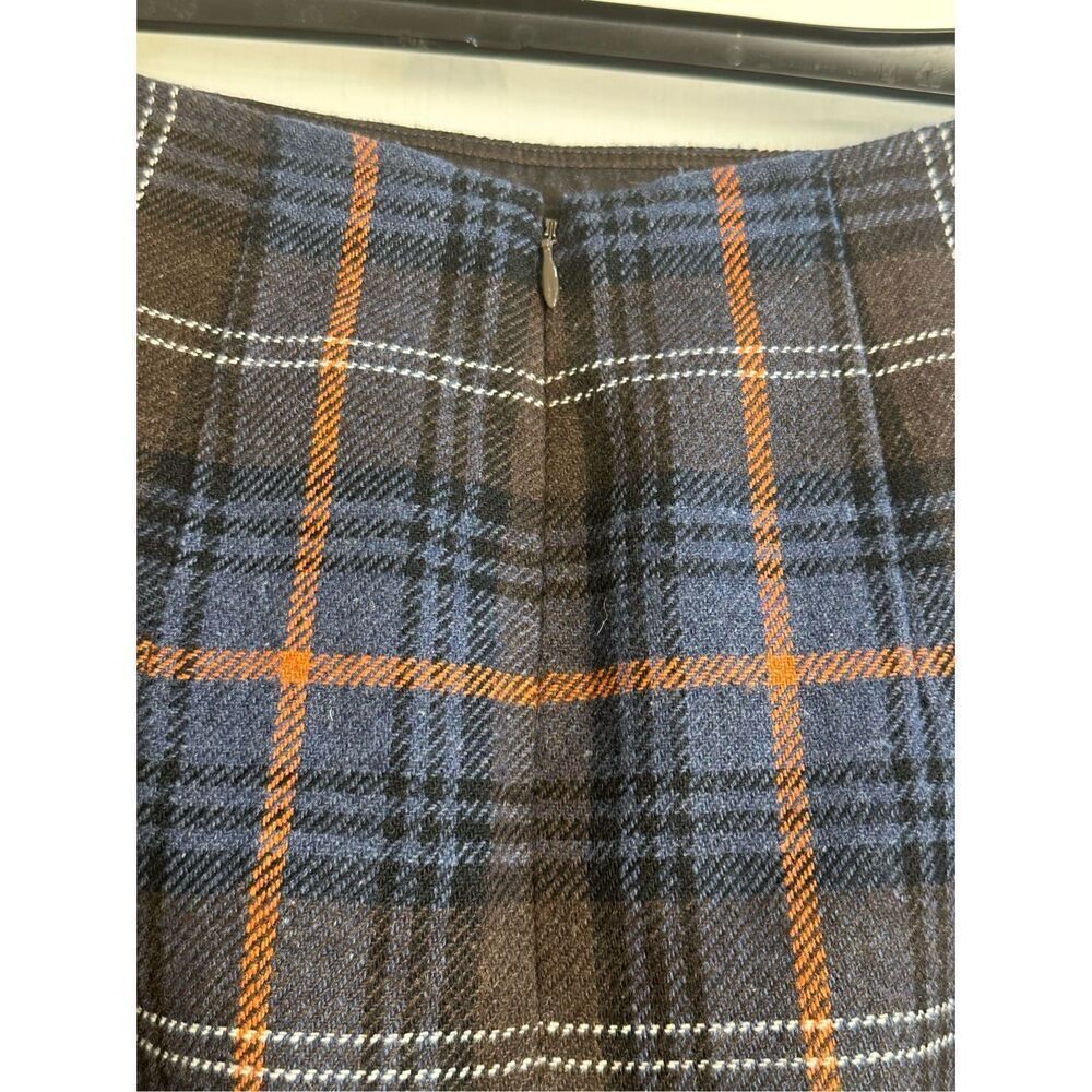 Cabi size 6 Heritage Plaid Pleated Skirt Ruffle Wool Blend Preppy - Picture 3 of 6